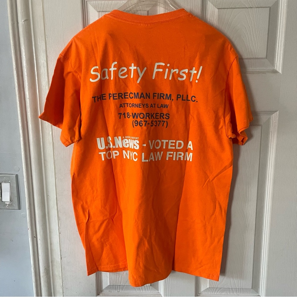 Hi visibility Orange Graphic construction t-shirt
